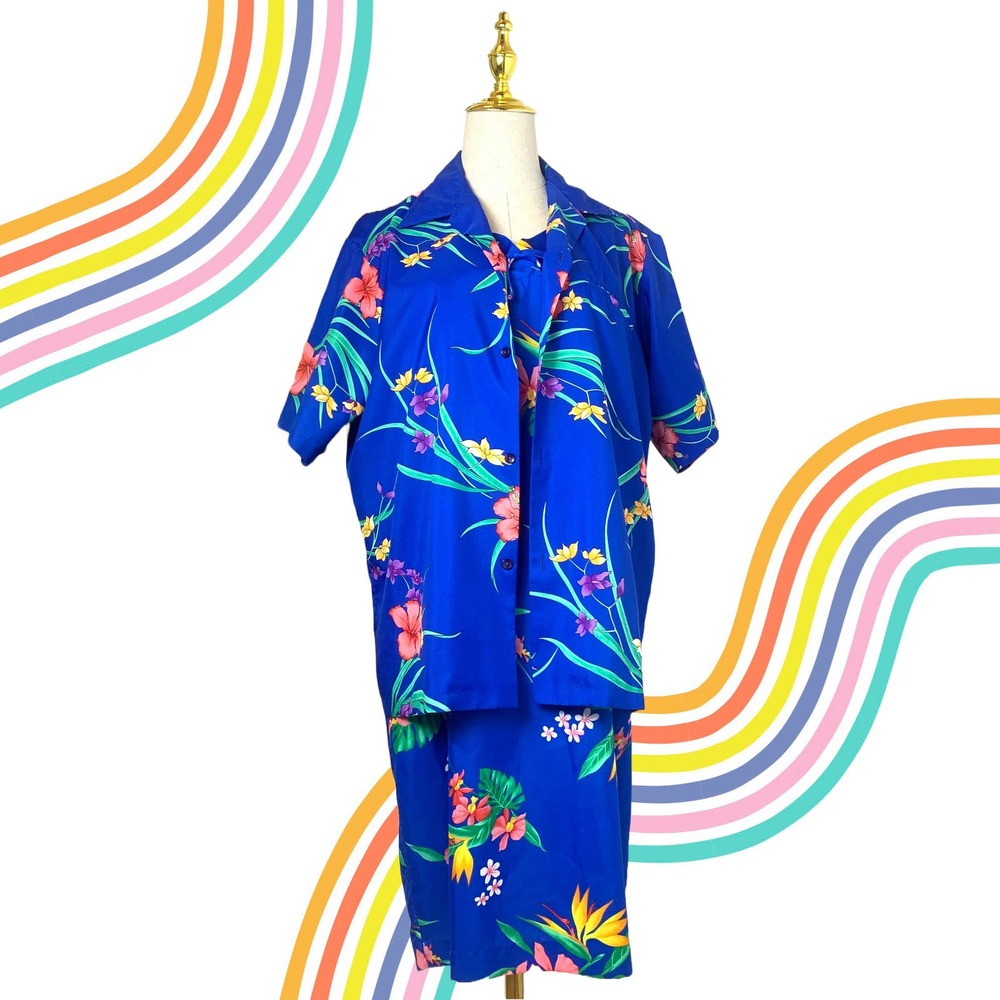Island Fashions HawaiianTropical  Vintage 2-piece Outfit Set - Picture 7 of 11